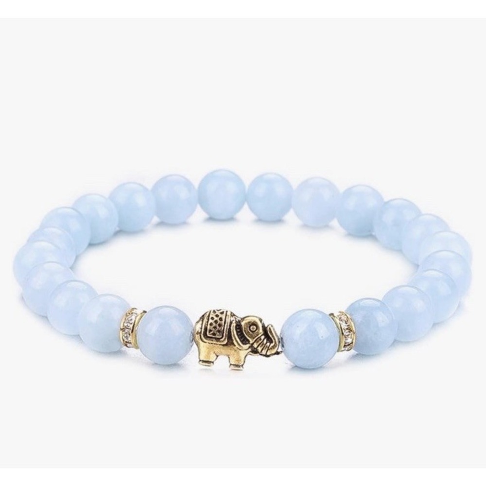 Elephant Yoga Healing Bracelet for Women 8mm Natural Stone Chakra Bracelet Reiki